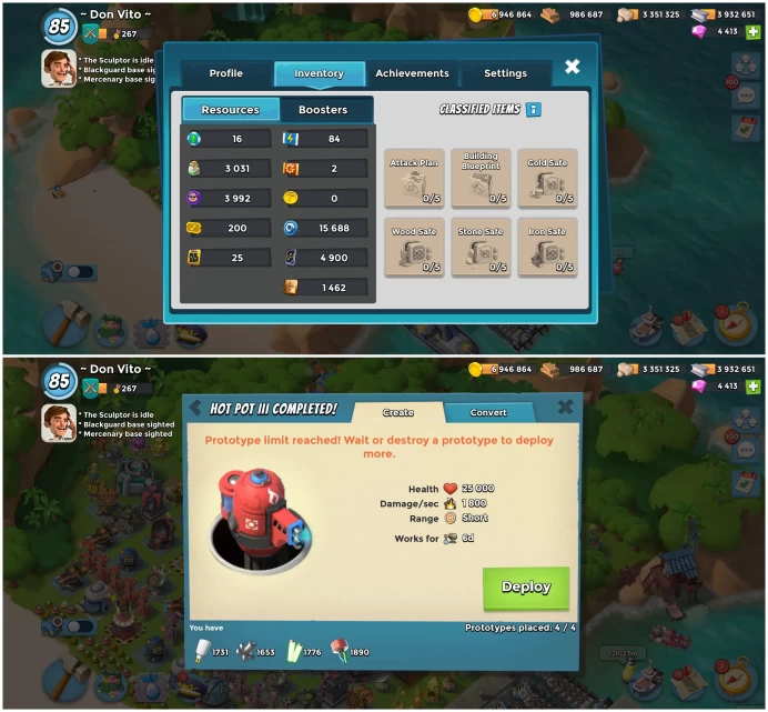 7 - Lv 85 | HQ 29 | PP 3031 | VP 267 | Many Prototype | 4413 Diamond | INSTANT DELIVERY!