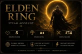 [STEAM] Elden Ring Account | 5 HOURS | 174 BONUS GAMES | STEAM LVL 21 | Global Region | Full Access | Instant Delivery
