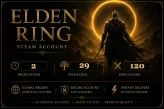 [STEAM] Elden Ring Account | 2 HOURS | 120 BONUS GAMES | STEAM LVL 29 | Global Region | Full Access | Instant Delivery