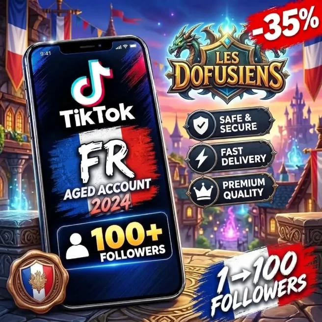 France TikTok Account (2024 Aged) | up to 100+ Real Followers | BUY 1 GET 1 FREE | 100% Clean & Safe | Instant Delivery