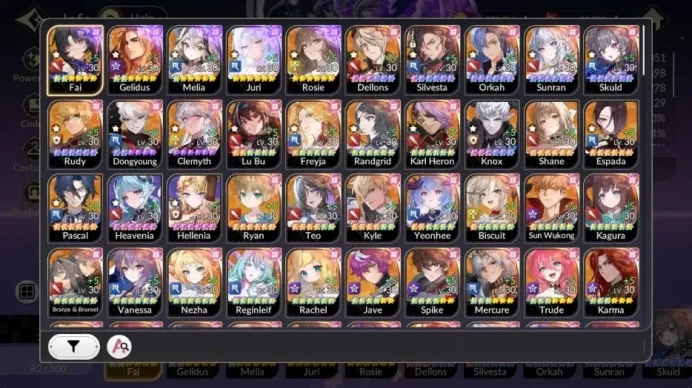 Global|FullEX7(MeliaTC1,Rosie,Juri,FaiTC2,GelindusTC2)|43 TC6(Dellons,Silvesta,Etc.)|20k Ruby|Fuse 170/200|Netmarble|7KR087B