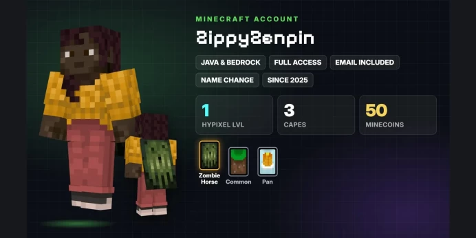 ⚡ 3 Capes: Zombie Horse, Common, Pan ✅ Java & Bedrock & Full Access