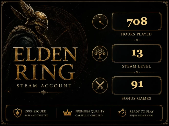 [STEAM] Elden Ring Account | 708 HOURS | 91 BONUS GAMES | STEAM LVL 13 | Global Region | Full Access | Instant Delivery