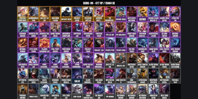 [NA] SILVER III ✨ 89 skins ✅ 172 champions ⚡ 15684 BE ✨ Level 136 ⭐ Prestige Lunar Beast Fiora ✨ The Magnificent Twisted Fate ✅ God Fist Lee Sin