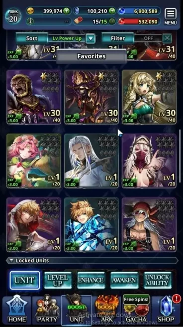GLOBAL|Rank 20|100K Crystal|Collab Mushoku Tensei [Roxy,Rudeus]|Top Tier Unit [G Lilaha,Telestio,etc]| 1LR 12SSR Ark|LC1585
