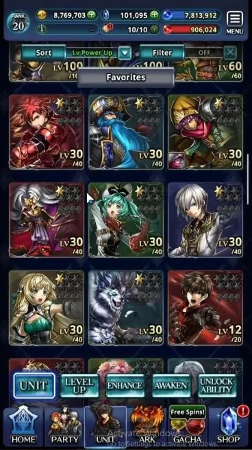 GLOBAL|Rank 20|101K Crystal| Mokuten & BF [Tilith,Vargas,Rudeus G]|TopTier Unit [SM Sera,G Lilaha,etc]| 2LR 31SSR Ark |LC1583