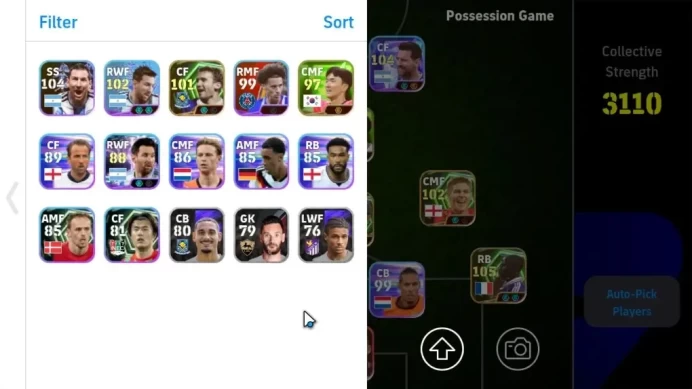 Android|Power 3110|Epic Lilian Thuram,Gerrard,Mark van Bommel,Shevchenko|7 Show Time Luka Modric,Lionel Messi,etc|PES2027|EF4011