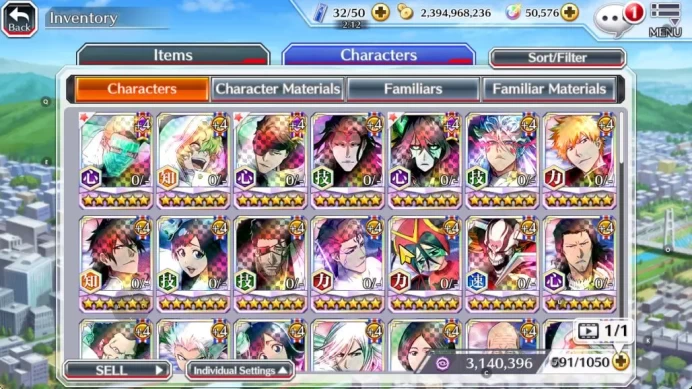 Global|BP 822K+1K CC|11 TYBW26 Robert,Gremy,Aizen,Shunsui,11th Aizen,Ulquiora,GrimJow,2 New Ichigo,Etc|7K AccTic|Klab ID|BBS3056