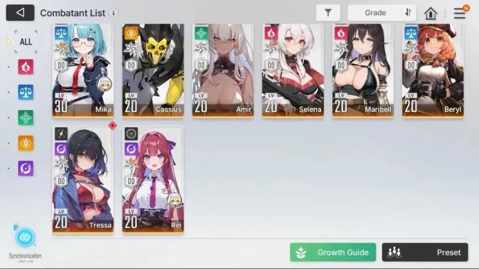 Global|Lv 31|5 SSR (Olga, Fei, Tiphera, Haru, Veronica)|9 SR (Mika M3, Selena M2, Beryl M2, Etc)|Log Stove|Take Email|CZN2272
