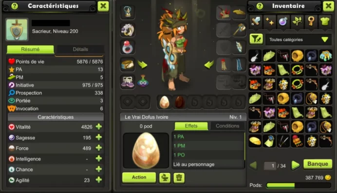 [TEMPORIX-4] SACRI 200 DOFUS/100 Pages items THL !! Jamais Certifie, 100% Safe.
