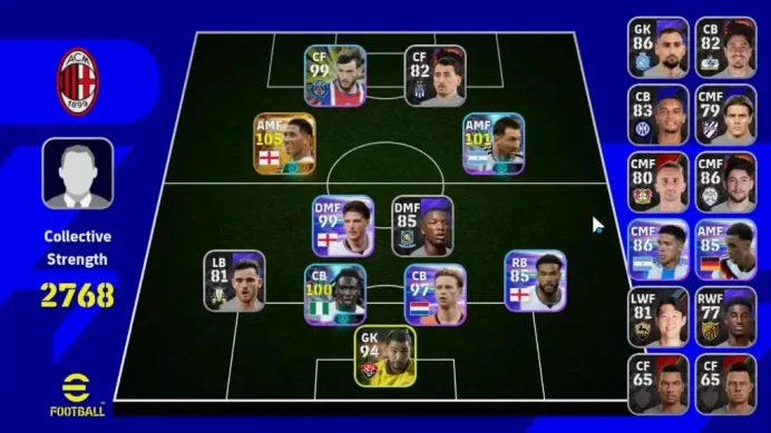 Android|Power 2768|Big Time Jude Bellingham 11 Jul'26|Show Time Calvin Bassey,Lionel Messi|PES2027|Take Mail|Check SS(EF4019)