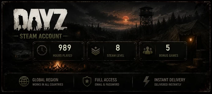 [STEAM] DayZ ACCOUNT | 989 HOURS | 5 BONUS GAMES | STEAM LVL 8 | FULL ACCESS | INSTANT DELIVERY