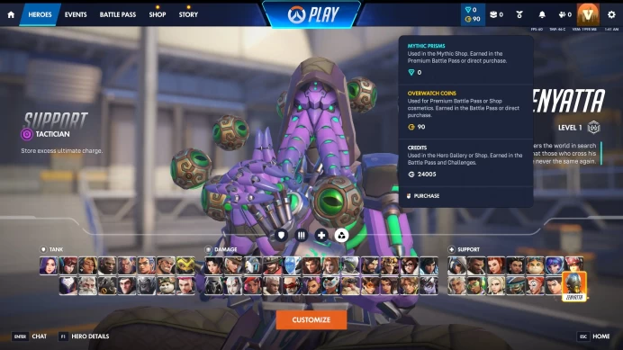OW704 // Master 5 (Damage)/ Overwatch/ Name change available/ No phone number required/ 96 Legendary skins