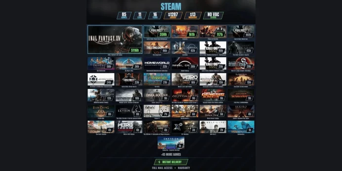【85 Games⭐$1286】 ELDEN RING, Sekiro: Shadows Die Twice, The Elder Scrolls IV: Oblivion Game of the Year Edition, Stellaris, BeamNG.drive