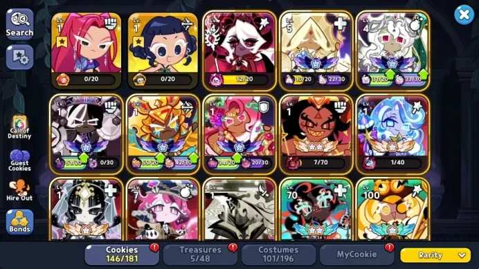 Dark Cacao|20k Cryst,30k Cubes|140 Cookies|Collab (Elphaba)|Witch (Dark Enchantress)|5 Ancient+5 Beast|2 Dragon|LogEmail|CRK719