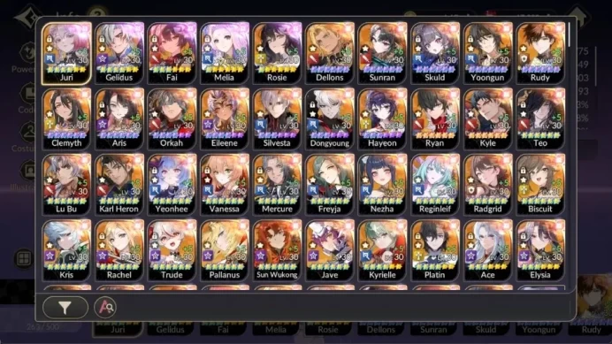 Global|Full EX7(JuriTC4,GelindusTC4,FaiTC3,MeliaTC1,RosieTC1)|81TC6(Dellons,Sunran,Skuld,Yoongun,etc)|1LegCos|17K Ruby|Netmarble| 7KR123B