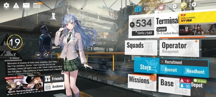 Global Lv 19|97 Operator +3 Outfits|2 Limited (Sakiko Togawa,Exusiai Alter) Ch'en Alter Etc|Terminal TR-11|Take Mail|AK1806