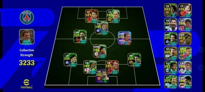 3233 STRENGTH | Only Konami | 107 Ronaldo - Jan Koller | Forlan - Messi - Modric - VVD | META TEAM