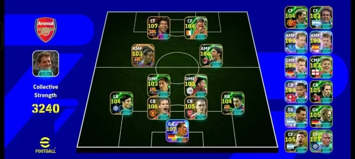 3240 Collective Strength | Only Konami | 107 Big Time Suarez - 107 Neuer | Big Time Ronaldinho - Ferdinand | Zanetti - Drogba | Meta Team