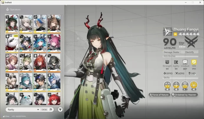 ASIA |Lv 60|4 Limit Char|(Zhuang Fangyi,Gilberta 2/5,Yvonne 1/5,Tangtang)+sign|6x6*STD Char|15x6*Wpn| More Check SS AKE633B