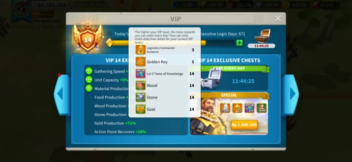 50M Power - Sun Tzu PRIME, Bai Qi, Liu Che EXPERTISE, 395 Gold Heads - VIP 14 - 7.4bn Resources - 260 Gold, 245 Crystal, 126 Sovereign Keys #572