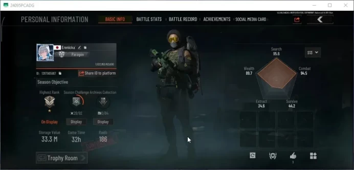 Mobile|Lv 30|SV 33.3M|CV 33.2M|HG H416,SS AX50|SS AKM,T03,Groza,GBe FAL,GM AK-12,B AK-74N|3 Set Outfit|CN ON|Log Infinite|AB3940