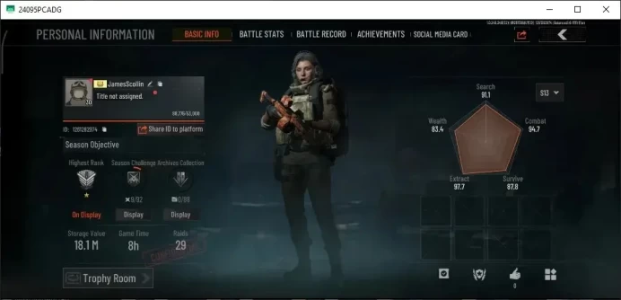 MOBILE|Lv 30|SV 18.1M|CV 16M|OF AKM,Forest MP5,Abomi Vector 9,Speed SQB M110 Etc|CN ON|Log Infinite|Takemail|Check SS|(AB3941)