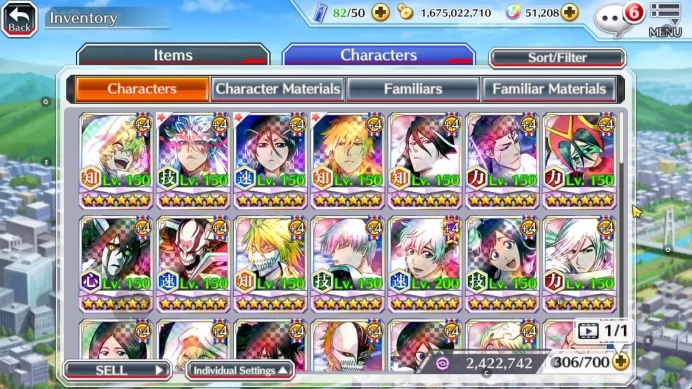 Global|51K Orb|TYBW26 Gremmy,11th GrimJow,10th Rukia,Ichigo,Renewd Byakuya,Aizen,Duo Crescent,Etc|5K AccTic|Klab ID|BBS3064