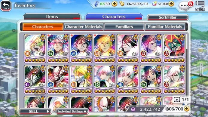 Global|51K Orb|TYBW26 Gremmy,11th GrimJow,10th Rukia,Ichigo,Renewd Byakuya,Aizen,Duo Crescent,Etc|5K AccTic|Klab ID|BBS3064