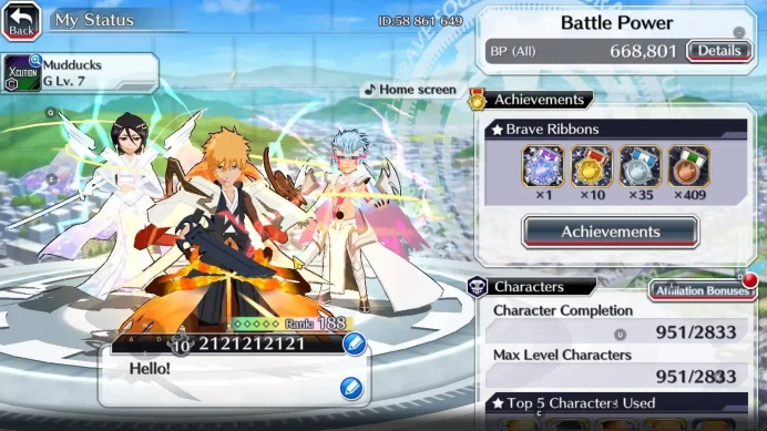 Global|51K Orb|TYBW26 Gremmy,11th GrimJow,10th Rukia,Ichigo,Renewd Byakuya,Aizen,Duo Crescent,Etc|5K AccTic|Klab ID|BBS3064