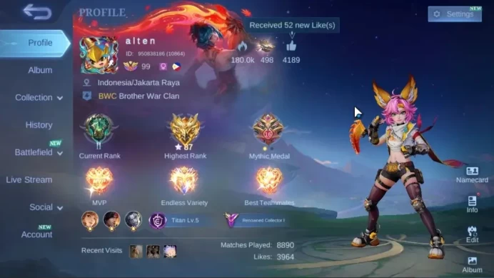 Hero 133|Skin 327|2Tranformers(Roger,Popol),KOF(Karina),Sanrio(Floryn),2Luckybox(Karina,Martis),1Collector,Etc|Moonton|MLBB2546
