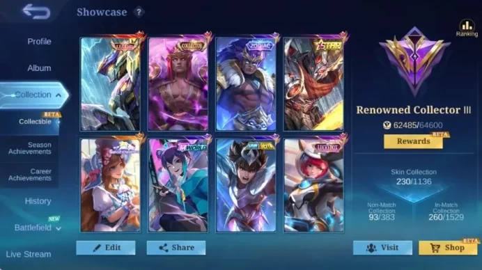 Global|Skin 230S|Renowned|Legend Saber,Sanrio Floryn,Lightborn Tigreal+Alucard+Fanny+Granger,Blazing Aldous|Check SS|ML2684B