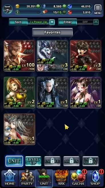 Global|Rank 7|8560 Crystal|Collab Devil May Cry ( Vergil )|Top Tier Unit ( Great Hero Adel )|1 UR + 10 SSR Ark|LC1604