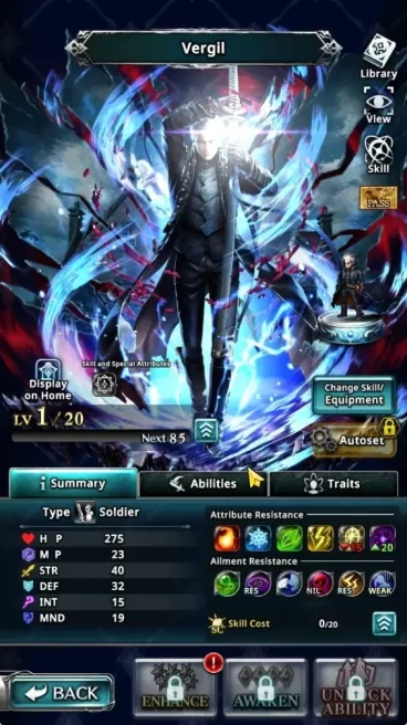 Global|Rank 7|8560 Crystal|Collab Devil May Cry ( Vergil )|Top Tier Unit ( Great Hero Adel )|1 UR + 10 SSR Ark|LC1604
