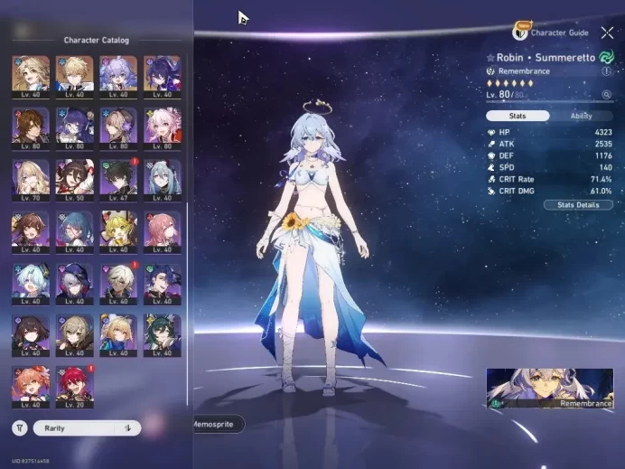 ASIA|TL 70|18 Limited|1 GCS|(Evernight E2,Castorice E2,Robin Summer,THerta E2,Evanescia)+Sign,Etc|Male MC|Take Mail|HSR9031