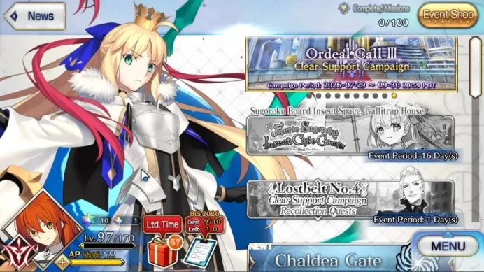 NA|Babylonia Lv 97|7 SSR Servant|RB+O|Castoria (NP 2), Skadi Caster, Oberon, Saber Arthuria, Kazuradrop, Etc|BDay Unset|FGO1007