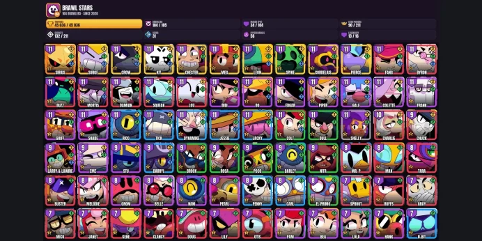 【Android/iOS】 104 BRAWLERS ✨ 34 MAXED ✨ 13 LEGENDARY ✅ 45036 TROPHIES ⚡ CROW ⭐ AMBER ✨ SURGE ✅ CHESTER ⚡ LEON ⭐ KENJI ✨ DRACO ✅ SPIKE ⚡ SANDY