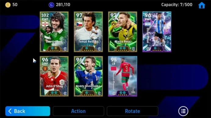 Android|Power 3044|Epic George Best,Tomas Rosicky,John'Oshea,Marco Reus,Andriy Shevchenko,Etc|PES2027|Take Mail|Check SS|EF4037