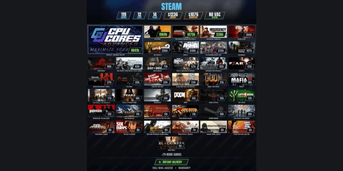 【119 Games✅$1245】【CS2 PRIME】 Wolfenstein: The New Order, Insurgency, Red Orchestra 2: Heroes of Stalingrad with Rising Storm