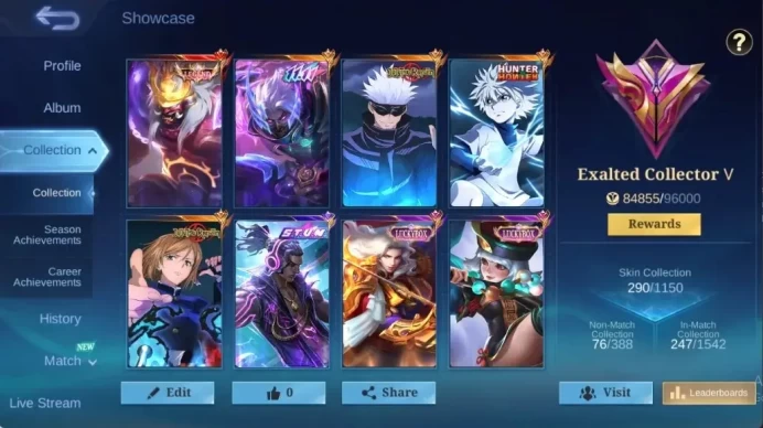 Global|290S|Exalted|LEGEND Franco,JJK Xavier Melissa,11.11 Hayabusa,HxH Harith,LuckyBox Lancelot Ruby,etc| ML3186B