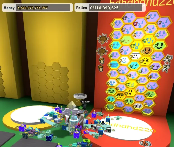 ROBLOX6950 // ACCOUNT WITH Bear Bee, Cub Buddy /50 BEES, 17-18 HIVE, 97t total /UPGRADE IN OTHER MODES
