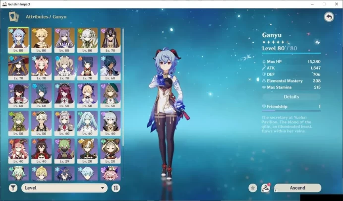 ASIA|AR 55|3 Limit+2(*5Wpn)|Ganyu,Nahida,Cyno+Sign|Low Explore|Check SS|TakeMail(GI870Z)