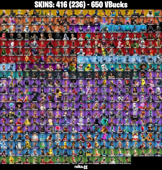 416 SKINS | KRATOS | LEVIATHAN AXE| ROYALE BOMBER | NARUTO UZUMAKI | MAJOR LAZER | KELSIER | FRANKENSTEIN'S MONSTER | SHADY DOGGO | SULTURA