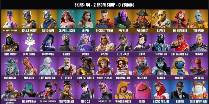 [PC/PSN/XBOX] 44 skins ⚡ S1 OG GHOUL TROOPER (PINK GHOUL TROOPER) ⭐ Take The L ✨ Blue Squire ✅ Reaper ⚡ Royale Knight ⭐ The Imagined