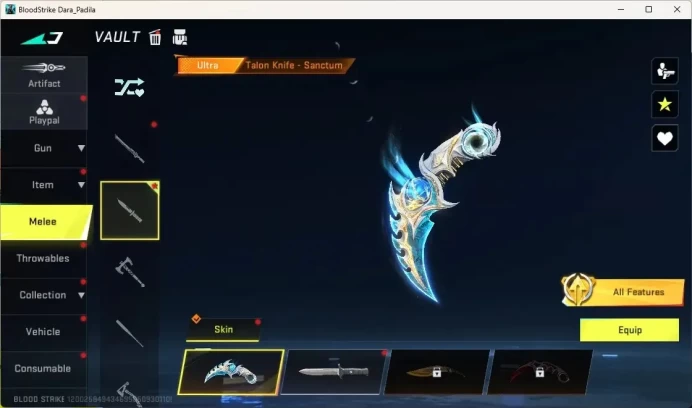 ASIA|2 Ultra Melee:TalonKnife-Sanctum&Lightblade-Darkforce|1 Collab Gun [AOT]|4 Ultra Gun|Check SS BS3645B
