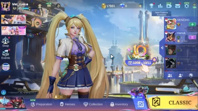 Hero 101|Skin 129|Ex Glory 73|2 Dragon Tamer(Estes,Masha),Gaara(Vale),3 Epic,MYTH24(Clint),Mystic(Lesley),Etc|Moonton|MLBB2560