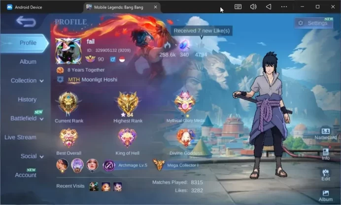 Hero 133|Skin 576|4 Legend(Fanny,Franco,Freya,Lunox),Full Naruto,3 KOF,2 JJK,2 Prime,Exorcist(Hayabusa),Etc|Moonton|MLBB2561