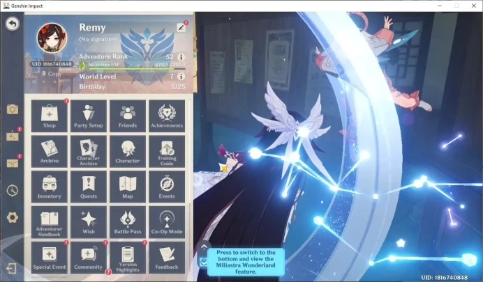 ASIA|AR 52|4 Limited+3(*5Wpn)|Mavuika,Columbina,Ineffa,Chiori|Check SS|TakeMail(GI1567Z)