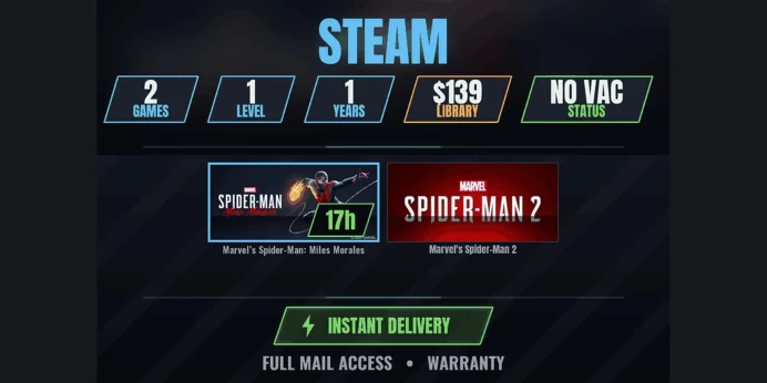 【2 Games⭐$138】 Marvel’s Spider-Man: Miles Morales, Marvel's Spider-Man 2
