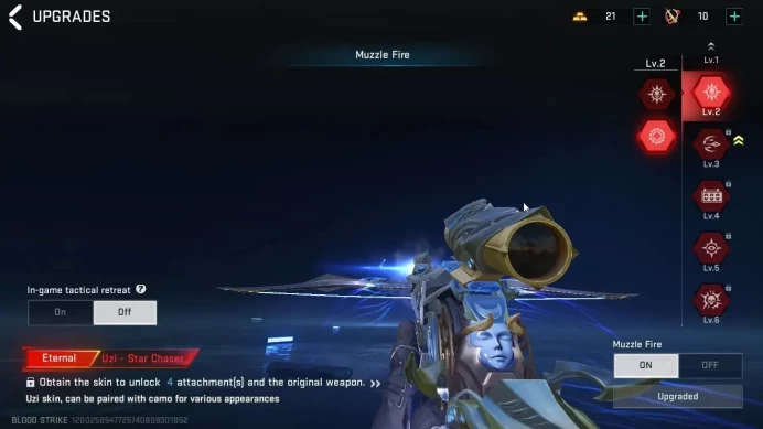 Asia | Eternal Uzi - Star Chaser Lv2+ Legendary Nova Rebel Vogue+ 5 Striker,Bandage Crystal| Rank Bronze IV |NetEase|BLS6697